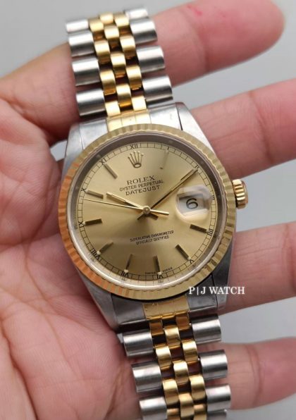 Rolex Datejust 36mm Steel&Yellow Gold Champagne Dial Ref.16233