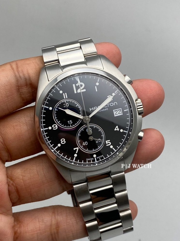 Hamilton Khaki Pilot Pioneer Chrono Black Dial Men's Watch Ref.H76512133