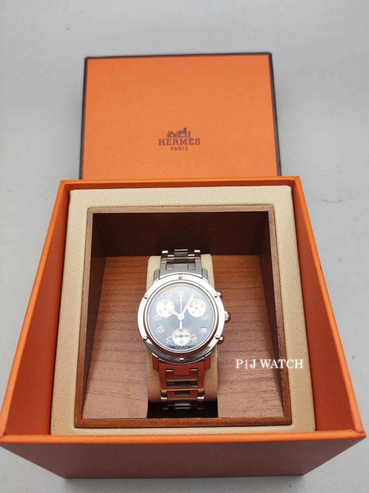Hermès Clipper Chronograph Blue Dial Ladies Watch Ref.CL1.310