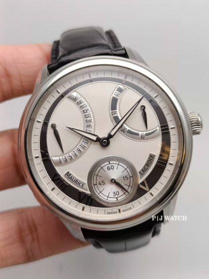 Maurice Lacroix Masterpiece Calendrier Retrograde Silver Dial Men's Watch Ref.MP7268-SS001-110
