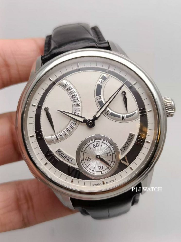 Maurice Lacroix Masterpiece Calendrier Retrograde Silver Dial Men's Watch Ref.MP7268-SS001-110