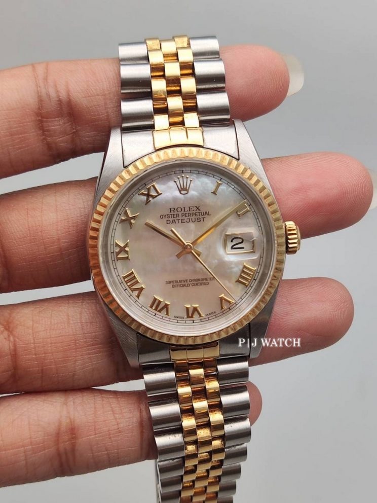 Rolex Datejust 36mm 2Tone White MOP Roman Dial Ref.116233