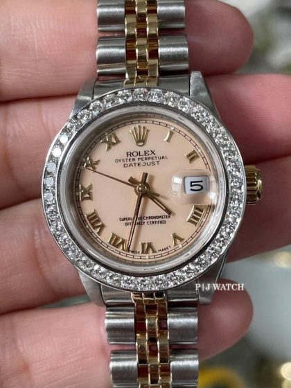 Rolex Lady-Datejust 26mm 2Tone Ivory Roman Dial Ref.69173