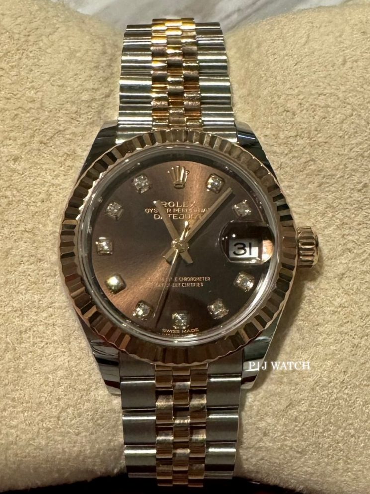 Rolex Lady-Datejust 28mm 2Tone Chocolate Brown Dial Ref.279171