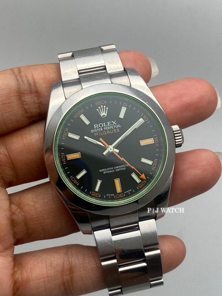 Rolex Milgauss 40mm Stainless Steel Oyster Bracelet Black Dial Ref.116400GV