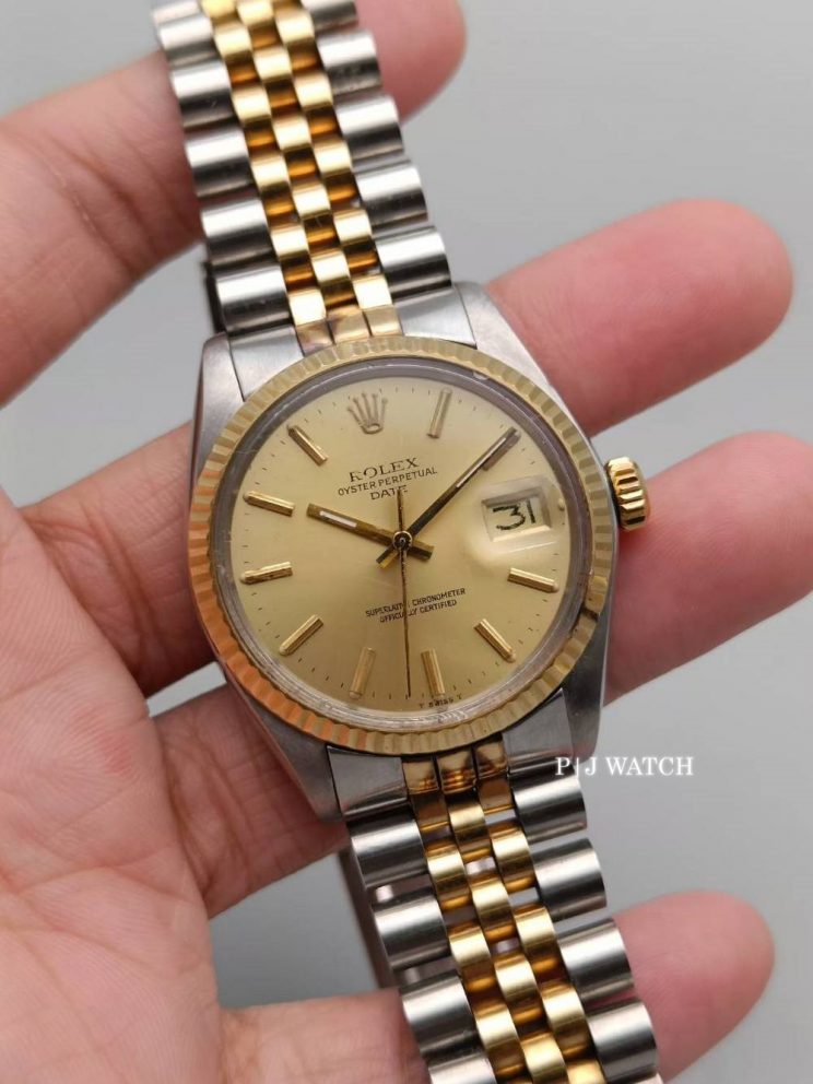 Rolex Datejust 36mm SS& Yellow Gold Jubilee Vintage Champagne Dial Ref.16013