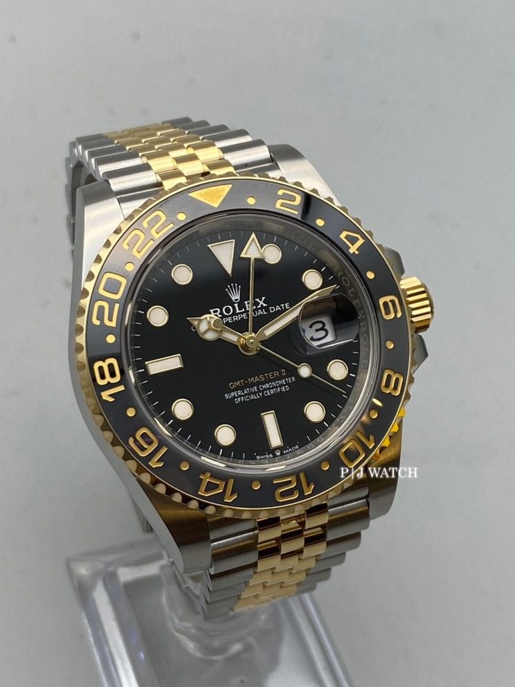 Rolex GMT-Master II Yellow Gold & Steel Men's Watch Ref.126713GRNR