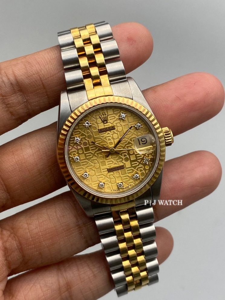 Rolex Lady-Datejust 31mm SS&Gold Champagne Diamond Dial Ref.68273