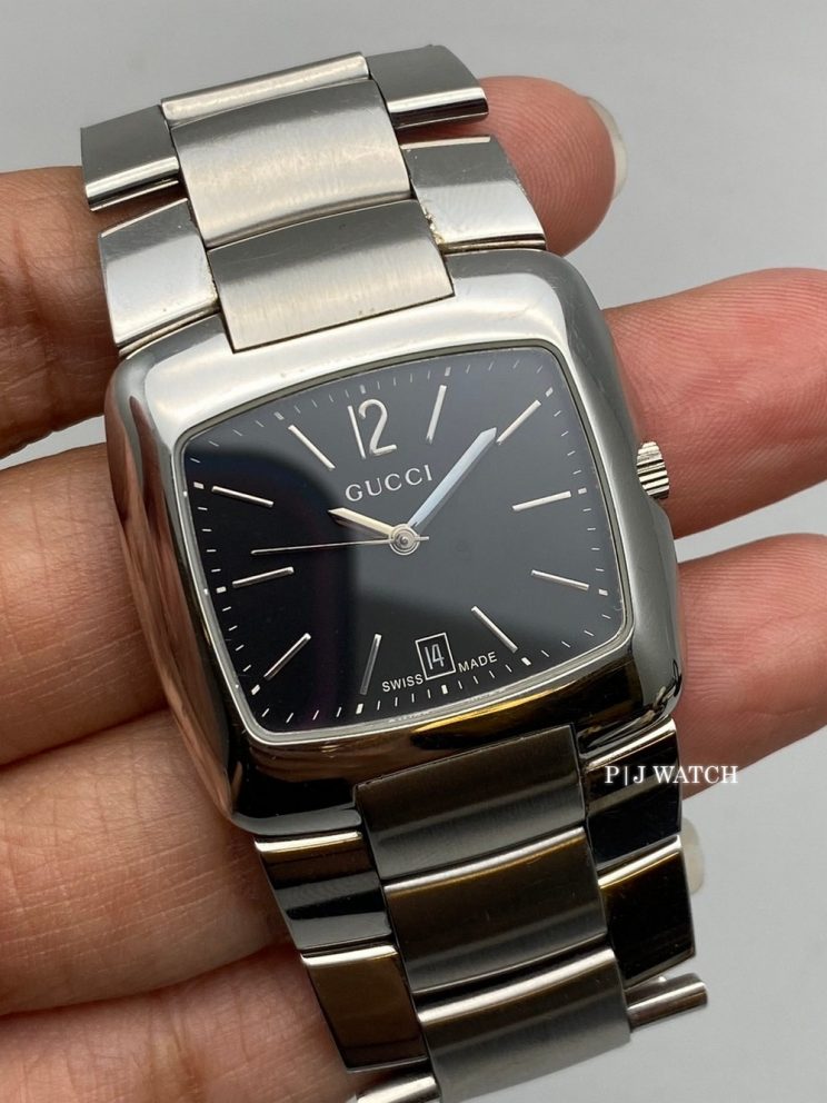 GUCCI 8500M Date 35mm Stainless Steel Watch Slate Gray Dial