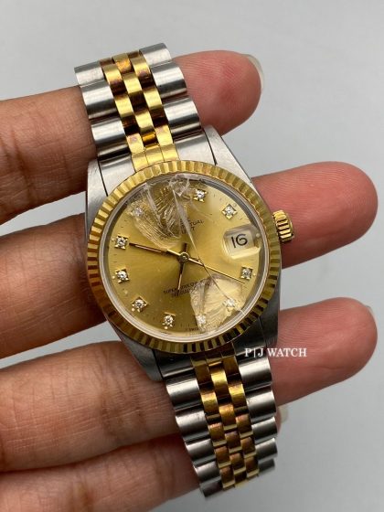 Rolex Datejust 31mm Steel & Gold Champagne Diamond Dial Ref.68273