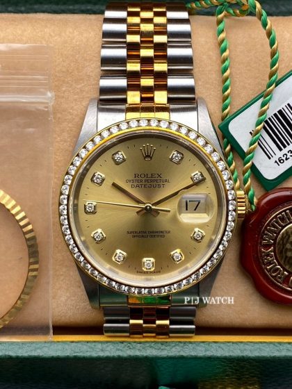 Rolex Datejust 36mm Two-Tone Jubilee Champagne Diamond Dial Ref.16233