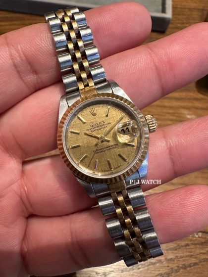 Rolex Lady-Datejust 26mm Steel & Yellow Gold Champagne Linen Dial Ref.69173