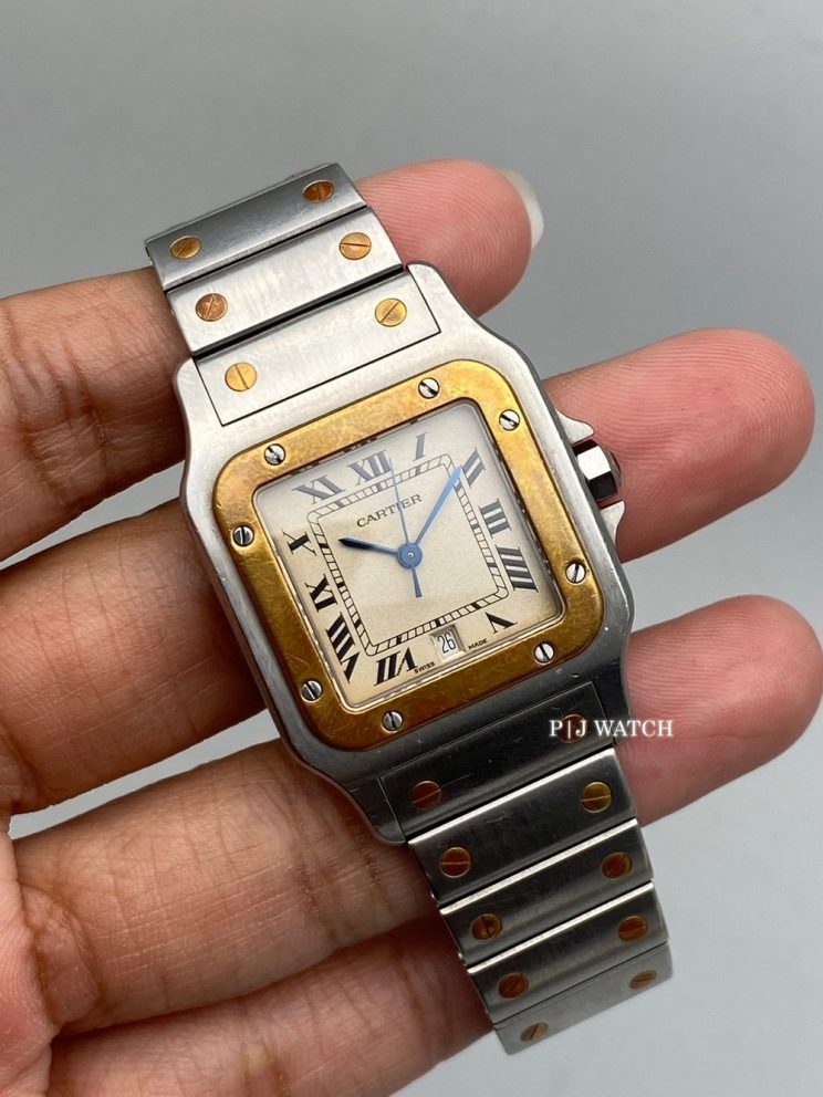 Cartier Santos Galbée Gold & Steel Quartz Watch Ref.187901