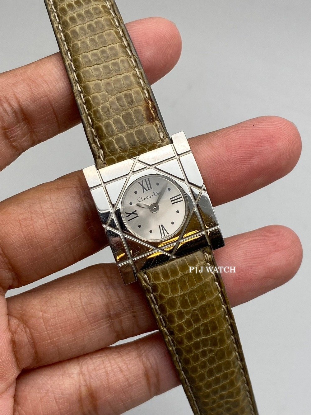 Christian Dior D82-100 Cour Caree Brown Leather Quartz Watch
