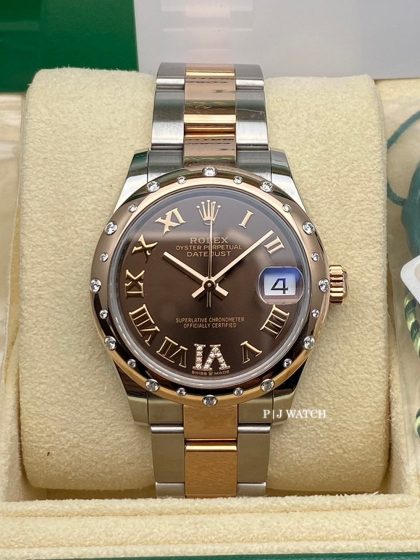 Rolex Datejust 31mm Two Tone Chocolate Brown Diamond Bezel Ref.278341RBR