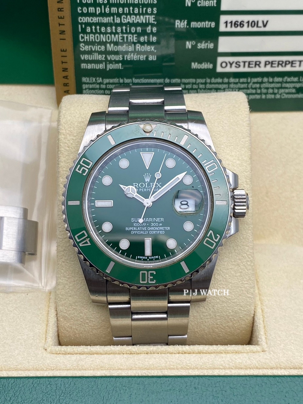 Rolex Submariner Date Hulk Oystersteel Green Dial Men's Watch Ref.116610LV