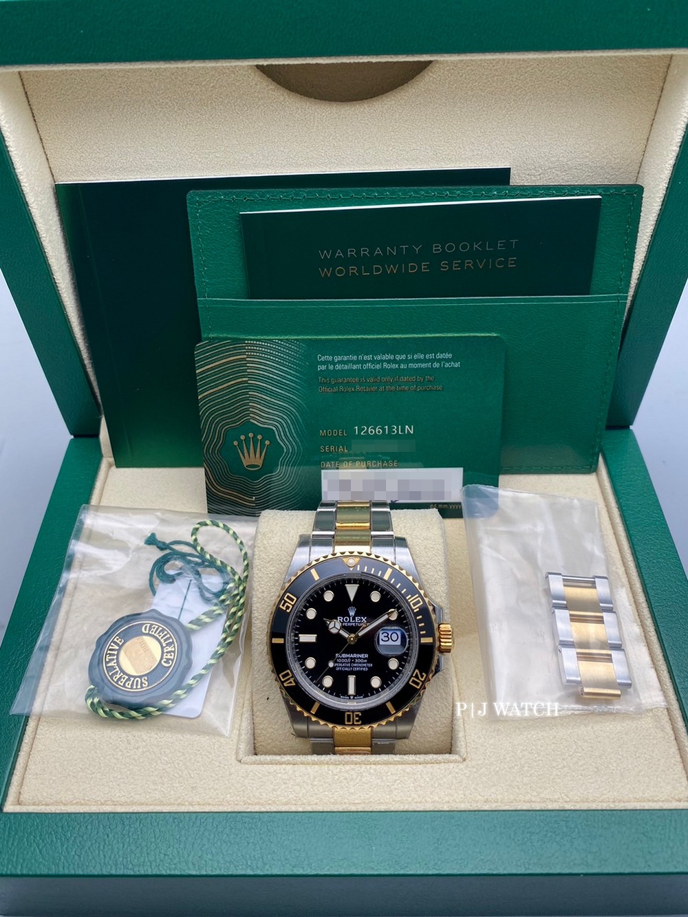 Rolex Submariner Date Two Tone Oyster Bracelet Men's Watch Ref.126613LN