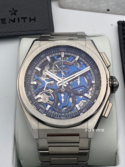 Zenith Defy El Primero 21 Chrono. Blue Skeleton Dial Titanium 44mm Ref.95.9002.900478.M9000