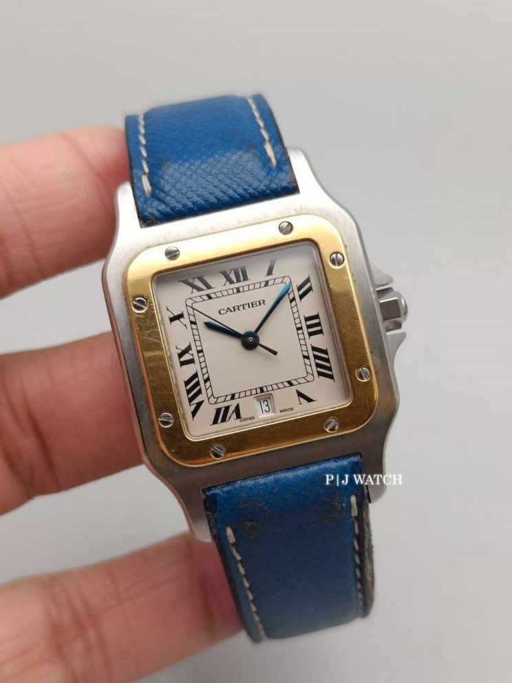 Cartier Santos Galbée Medium Gold & Steel Quartz Watch Ref.1566