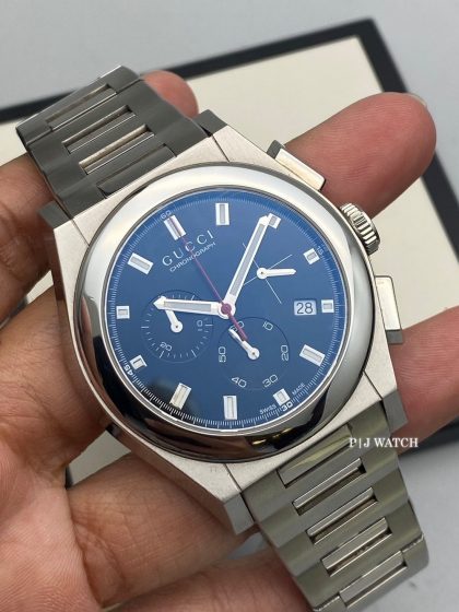 Gucci Pantheon Quartz Black Dial Stainless Men's Watch Ref.YA115235