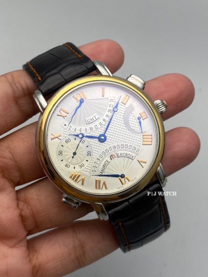 Maurice Lacroix Masterpiece Double Retrograde Gold&Steel Ref.MP7018-PS101-110
