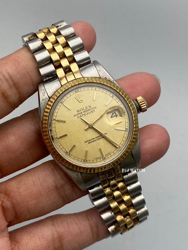 Rolex Datejust 36mm Jubilee TwoTone Gold Dial Ref.16233