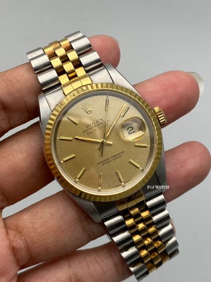 Rolex Datejust 36mm Steel&Gold Champagne Linen Dial Ref.16233