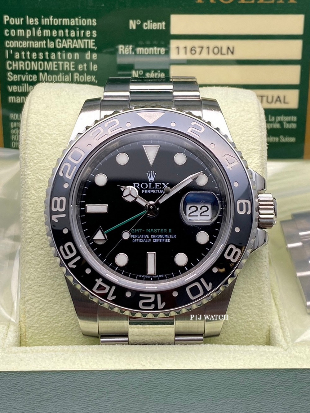Rolex GMT-Master II Black Dial Oystersteel Men's Watch Ref.116710LN