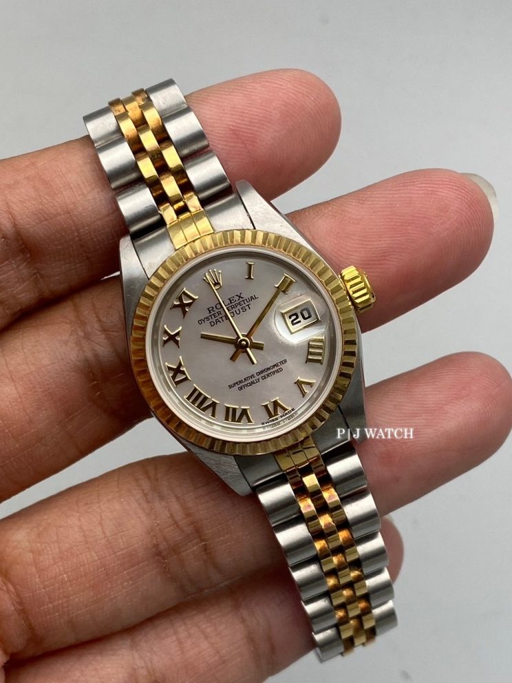 Rolex Lady-Datejust 2-Tone Mother of Pearl Roman Dial Ref.79173