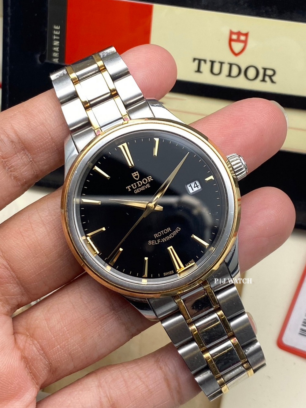 Tudor Style 41mm Yellow Gold & Steel Black Dial Ref.M12703