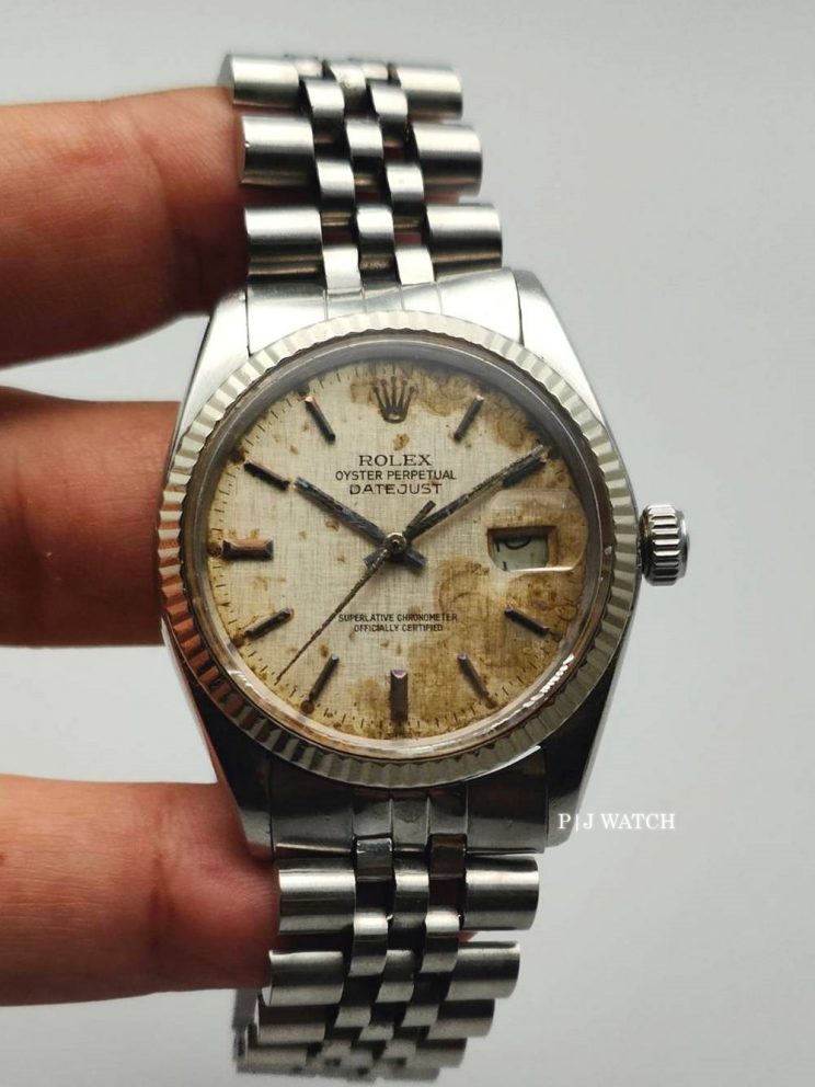 Rolex Datejust 36mm Steel Silver Linen Dial Vintage Watch Ref.16014