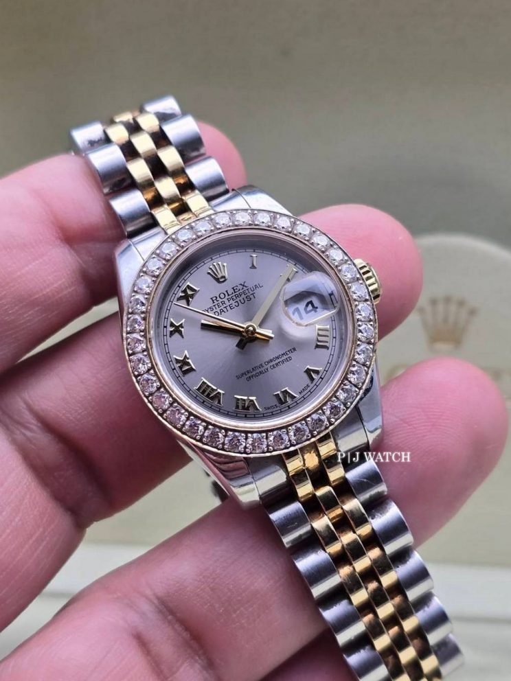 Rolex Lady-Datejust 26mm Two-Tone Pink Roman Dial Ref.179171