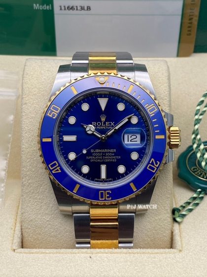 Rolex Submariner Date TwoTone Blue Dial Men's Watch Ref.116613LB