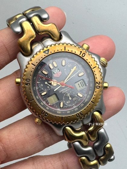 TAG Heuer SEL Chronograph Digital Display Gray Dial Quartz Watch Ref.CG1122