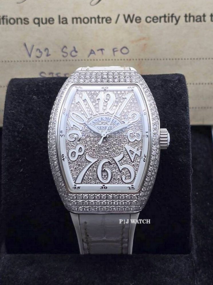Franck Muller Vanguard Full Diamond Affer Setting Women's Watch Ref.V32 SC AT FO