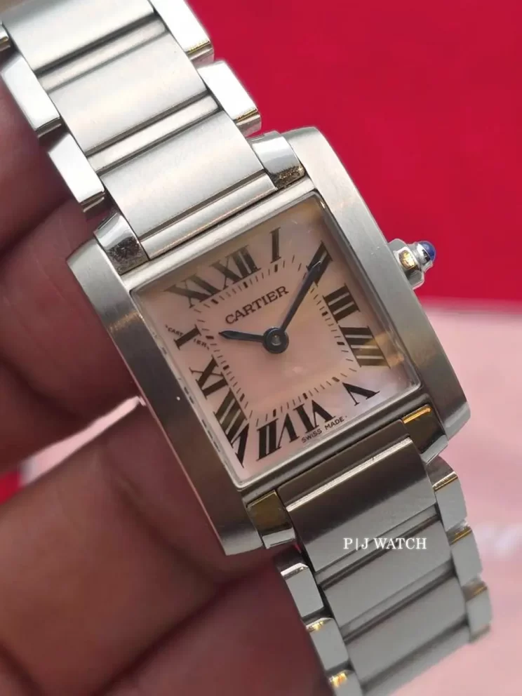 Cartier Tank Francaise Ladies Pink Pearl Ref.W51028Q3