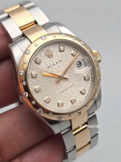 Rolex Datejust 31mm Silver Computer Diamond Dial Gold & Steel Ref.178343
