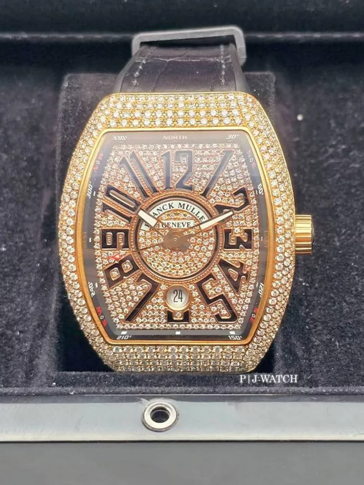 Franck Muller Vanguard RoseGold Automatic Diamond Men's Watch Ref.V45SCDT