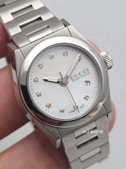 Gucci Pantheon MOP Diamond Dial Unisex Watch Ref.YA115403