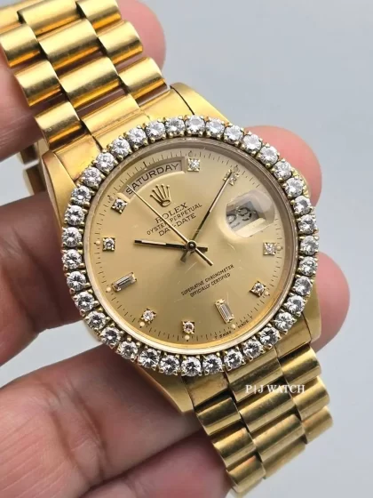 Rolex Day-Date 36mm President Yellow Gold 18k Champagne Diamond Dial Ref.18238