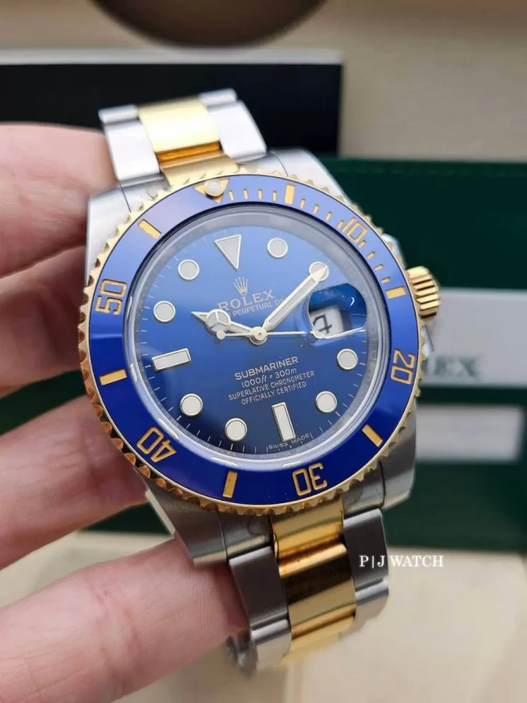 Rolex Submariner Date Yellow Gold & Steel Blue Dial Blue Ceramic Bezel Ref.116613LB