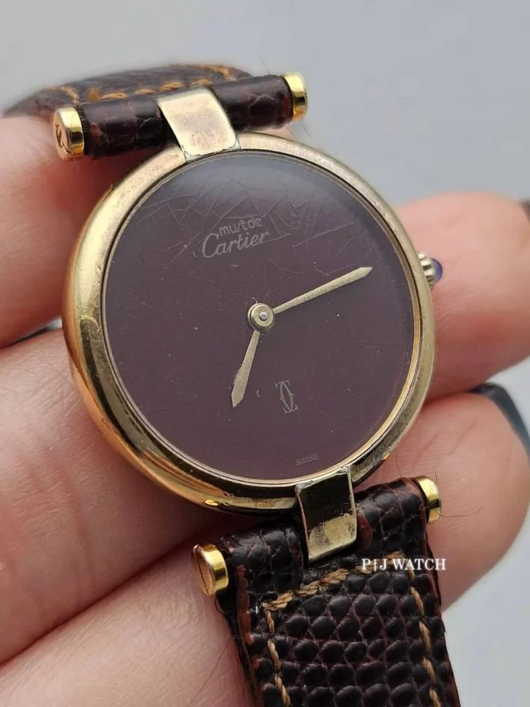 Cartier Must de Cartier Vendome Burgundy Dial Ref.1681