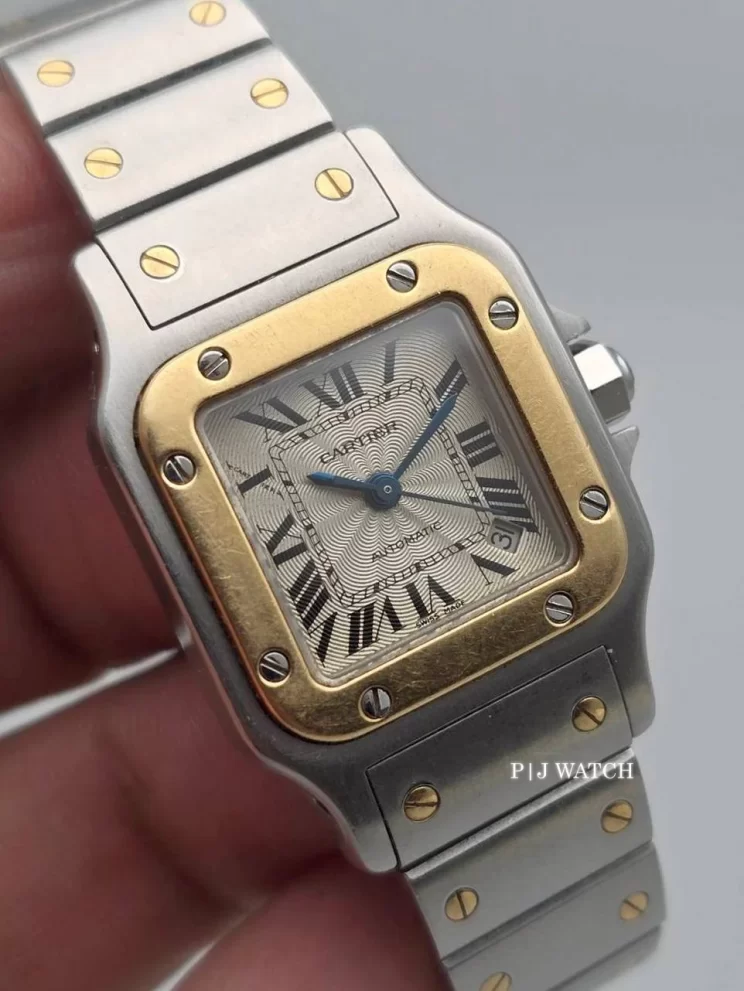 Cartier Santos Galbée Steel & Gold Silver Dial Ref.2423