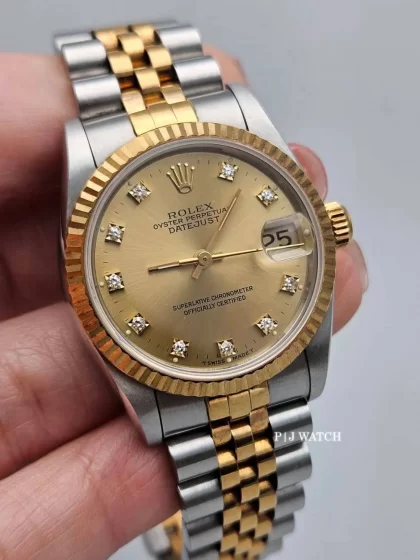 Rolex Datejust 31mm Gold & Steel Champagne Diamond Dial Ref.68273