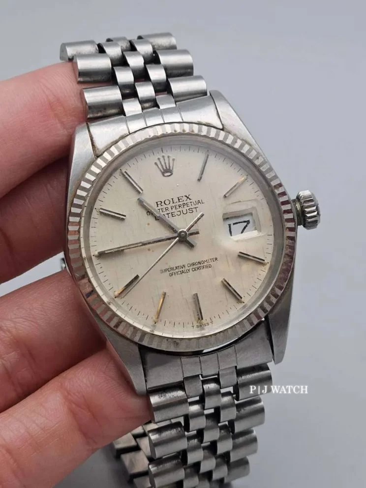 Rolex Datejust 36mm Silver Linen Dial Ref.16014