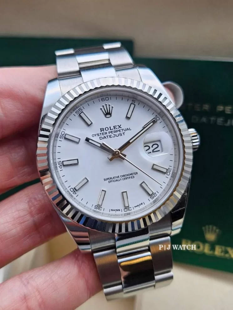 Rolex Datejust 41mm White Gold & Steel White Dial Oyster Bracelet Ref.126334