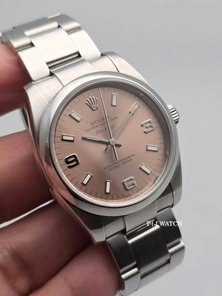 Rolex Oyster Perpetual Airking 34mm Steel Pink Dial Ref.114200