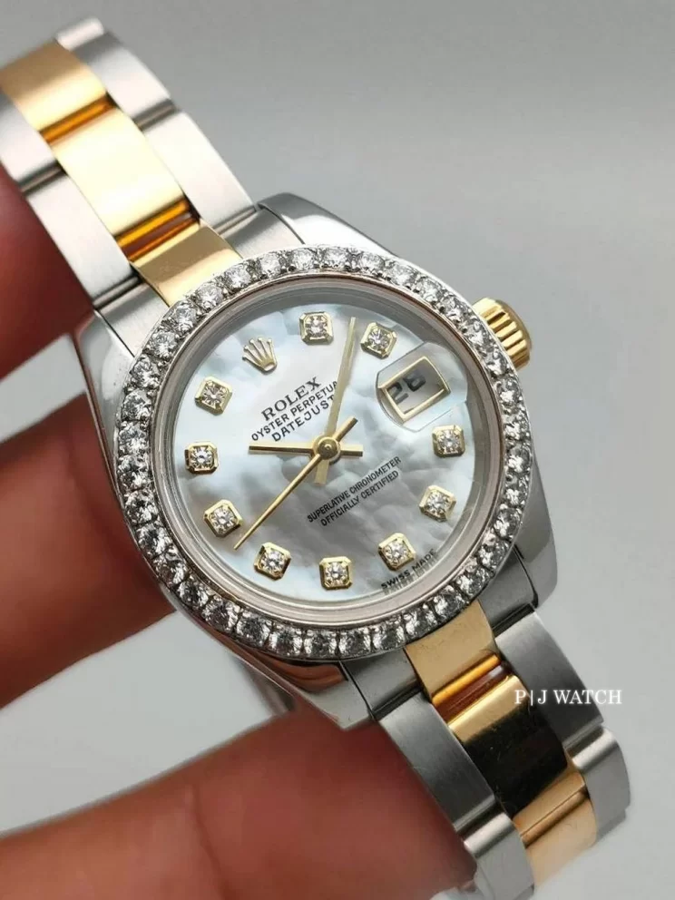 Rolex Lady-Datejust 26mm Mother of Pearl Diamond Oyster Bracelet Ref.179173