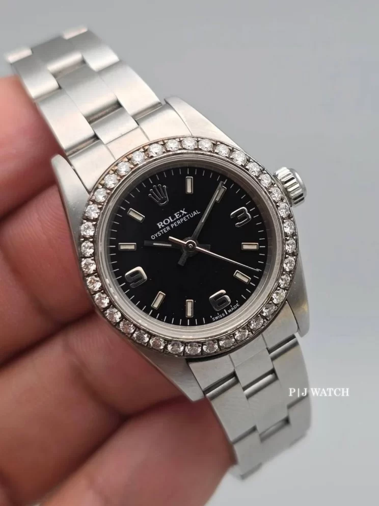 Rolex Oyster Perpetual 26mm Steel Black Arabic Dial Ref.76030