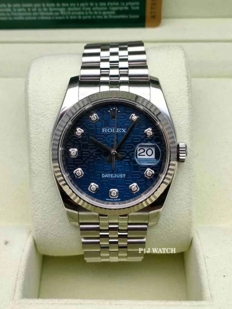 Rolex Datejust 36mm Steel Blue Computer Diamonds Dial Ref.116234